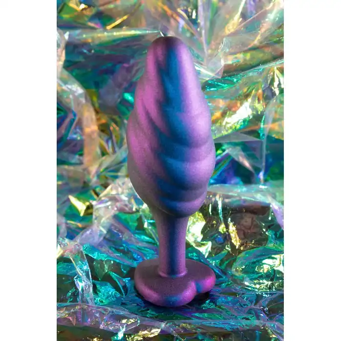 Фиолетовая анальная пробка с кристаллом-сердцем Matrix Bumped Bling Plug - 11,4 см - Anal Adventures. Фотография 3.