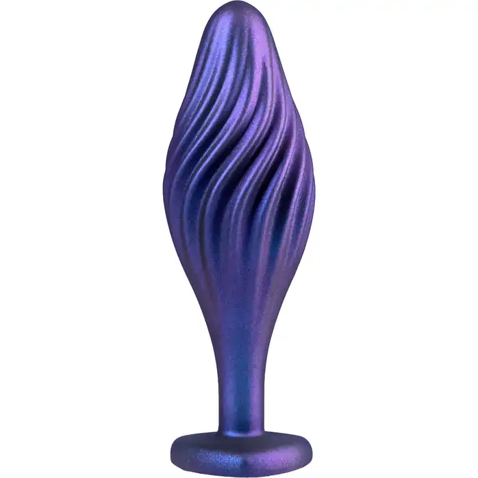 Фиолетовая анальная пробка с кристаллом-сердцем Matrix Swirling Bling Plug - 11,4 см - Anal Adventures