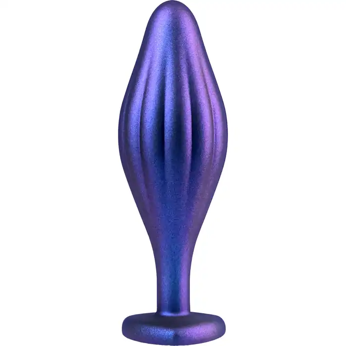 Фиолетовая анальная пробка с кристаллом-сердцем Matrix Wavy Bling Plug - 11,4 см - Anal Adventures
