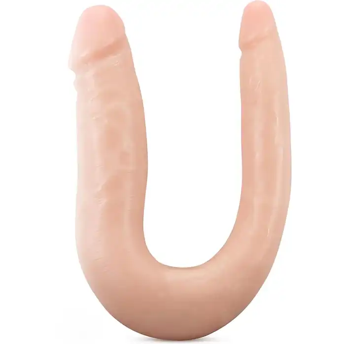 Телесный анально-вагинальный фаллоимитатор Dr. Double - 31,8 см - Dr. Skin Silicone
