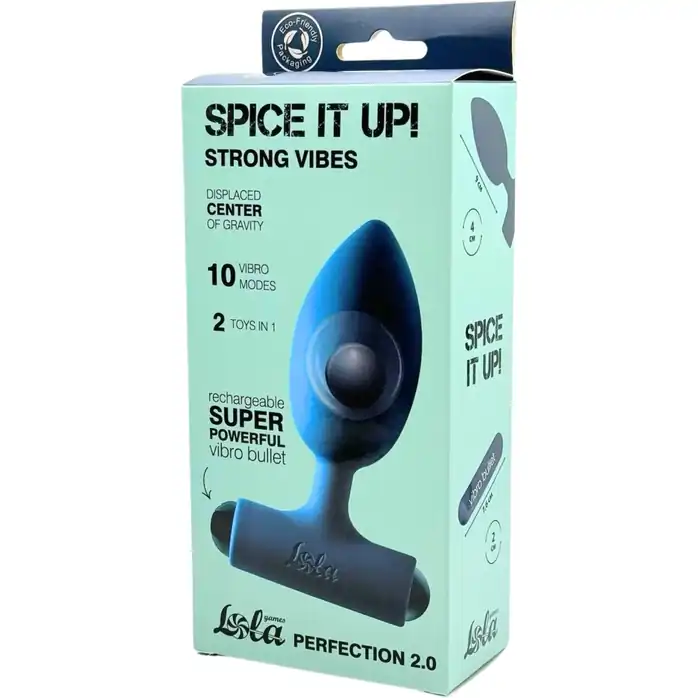 Бирюзовая анальная пробка с перезаряжаемой вибропулей Perfection 2.0 - 11,1 см - Spice It Up. Фотография 3.