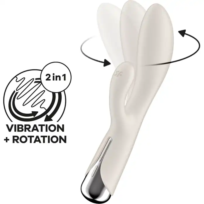 Телесный вибратор-кролик с ротацией Spinning Rabbit 1 - 20 см. Фотография 3.