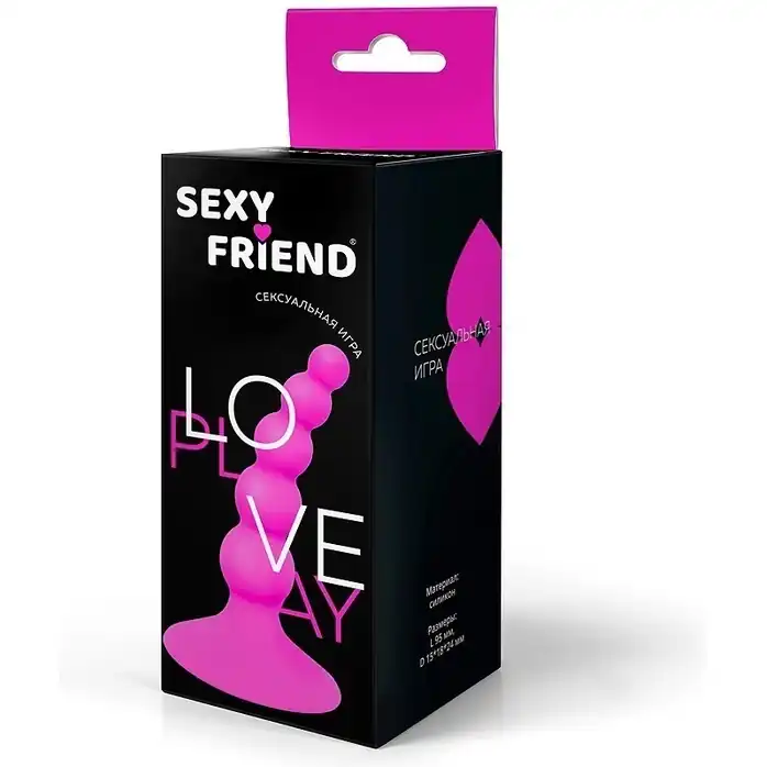 Ярко-розовый анальный стимулятор-ёлочка - 9,5 см - SEXY FRIEND СЕКСУАЛЬНАЯ ИГРА. Фотография 4.