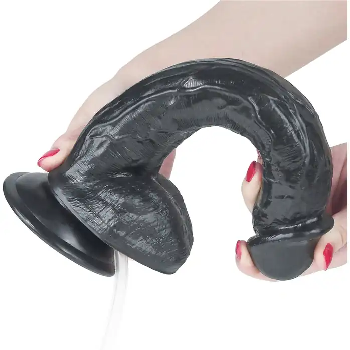 Черный фаллоимитатор-гигант с грушей 11 Squirt Extreme Dildo - 27,5 см. Фотография 4.
