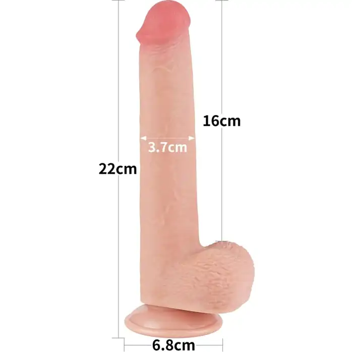 Телесный фаллоимитатор 9 Sliding Skin Dual Layer Dong - 22 см. Фотография 2.