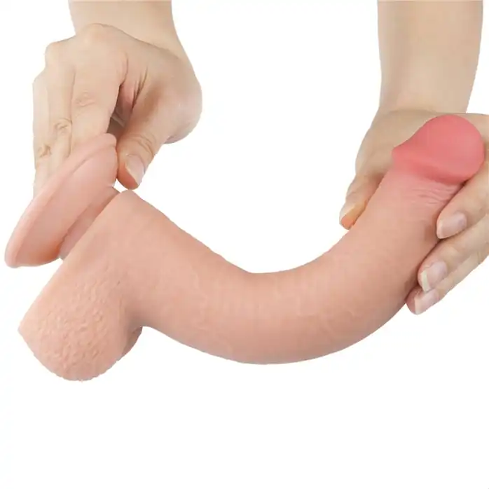 Телесный фаллоимитатор 9 Sliding Skin Dual Layer Dong - 22 см. Фотография 4.