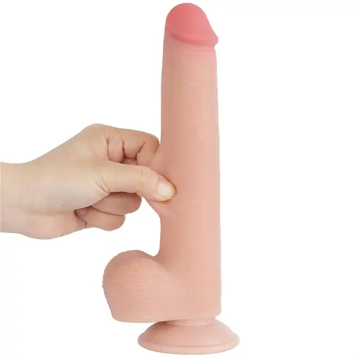 Телесный фаллоимитатор 9 Sliding Skin Dual Layer Dong - 22 см. Фотография 5.