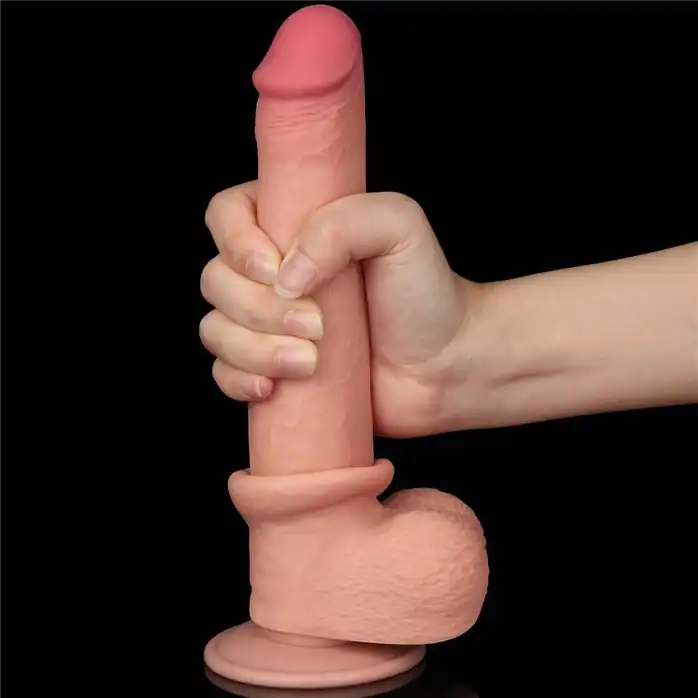 Телесный фаллоимитатор 9 Sliding Skin Dual Layer Dong - 22 см. Фотография 8.