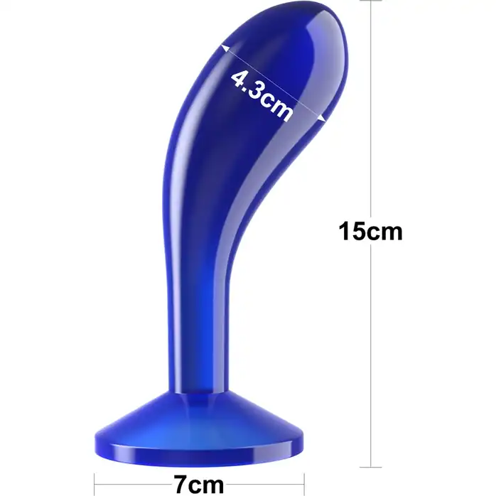 Синяя анальная втулка Flawless Clear Prostate Plug 6.0 - 15 см. Фотография 3.