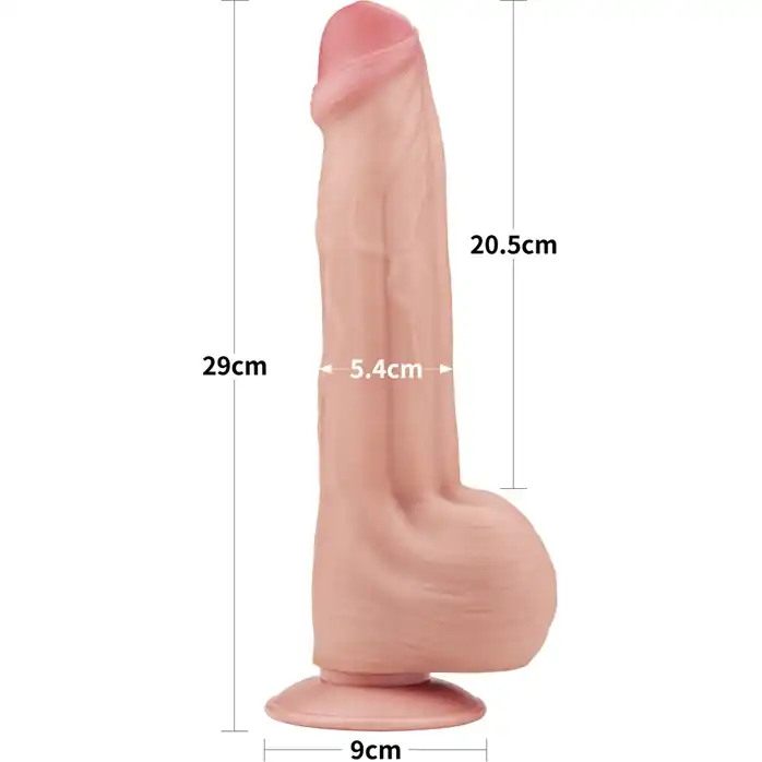 Телесный фаллоимитатор 11.5 King Sized Sliding Skin Dual Layer Dong - 29 см. Фотография 2.