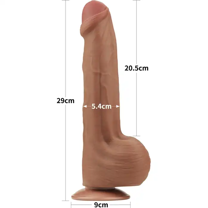 Коричневый фаллоимитатор 11.5 King Sized Sliding Skin Dual Layer Dong - 29 см. Фотография 2.