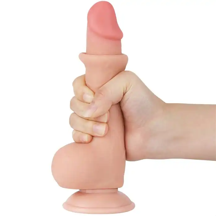 Телесный фаллоимитатор 7.5 Sliding Skin Dual Layer Dong на присоске - 19,5 см. Фотография 3.