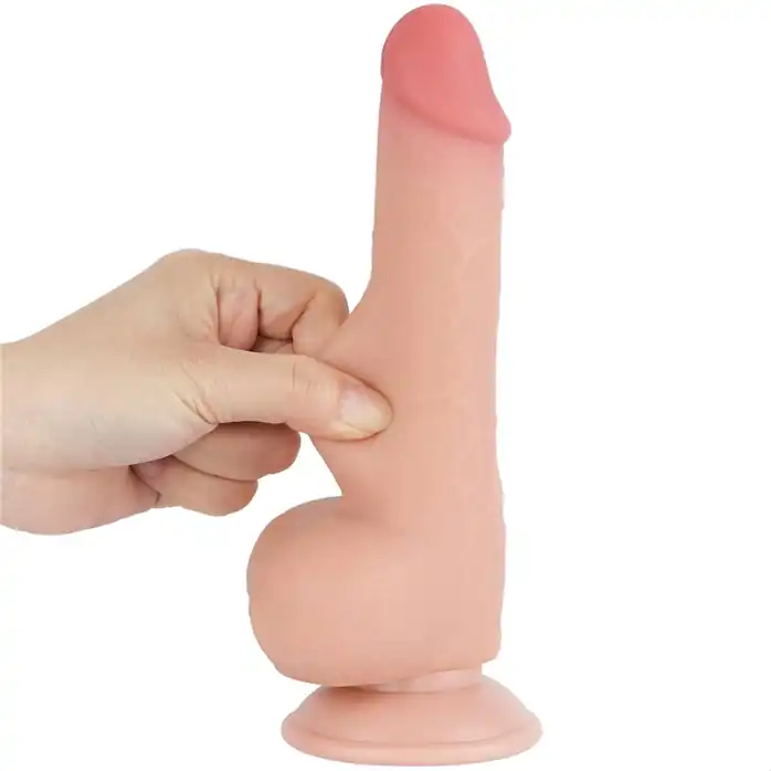 Телесный фаллоимитатор 7.5 Sliding Skin Dual Layer Dong на присоске - 19,5 см. Фотография 5.
