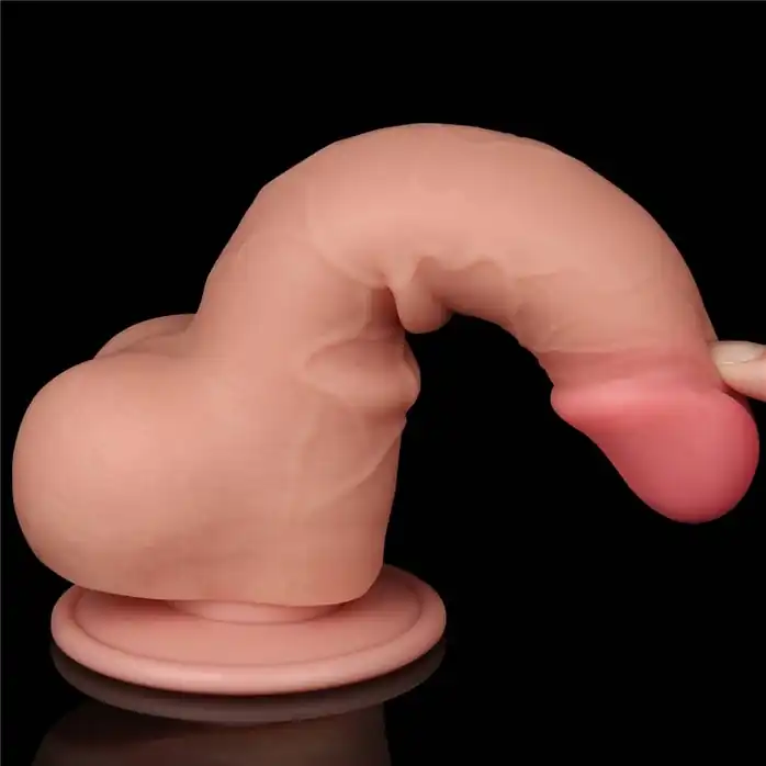Телесный фаллоимитатор 7.5 Sliding Skin Dual Layer Dong на присоске - 19,5 см. Фотография 9.