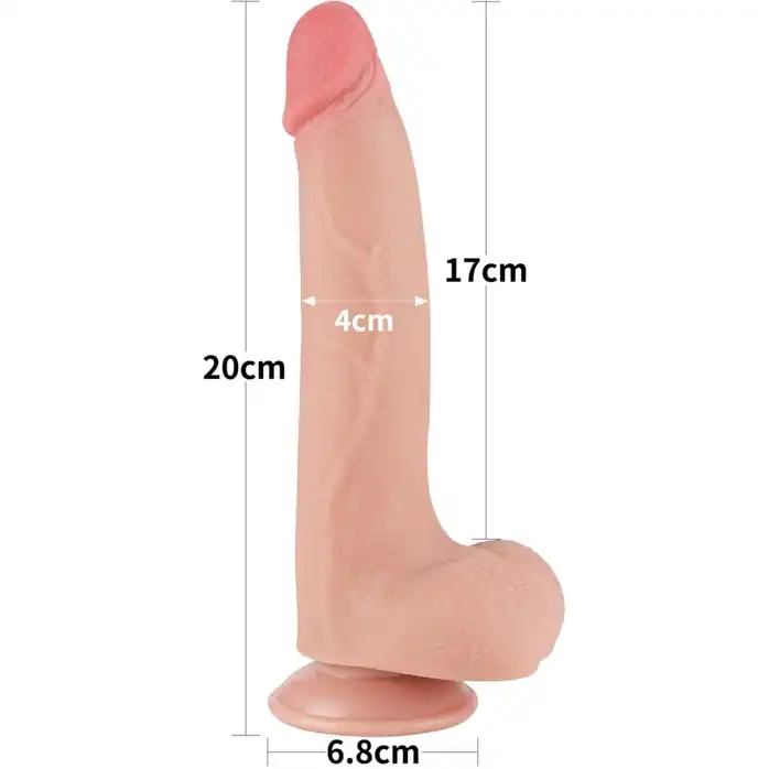 Телесный фаллоимитатор 8.5 Sliding Skin Dual Layer Dong - 20 см. Фотография 2.