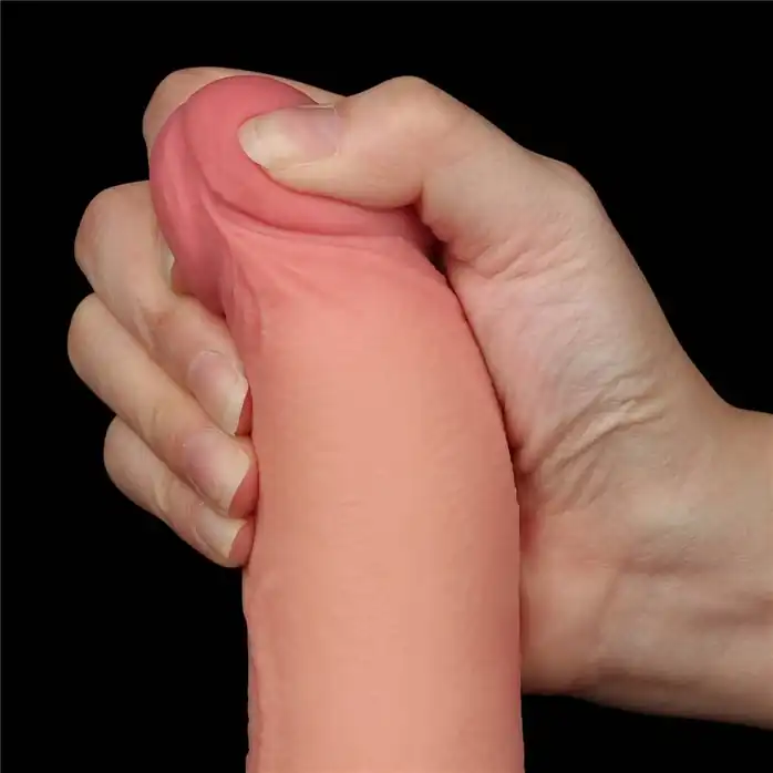Телесный фаллоимитатор 8.5 Sliding Skin Dual Layer Dong - 20 см. Фотография 12.