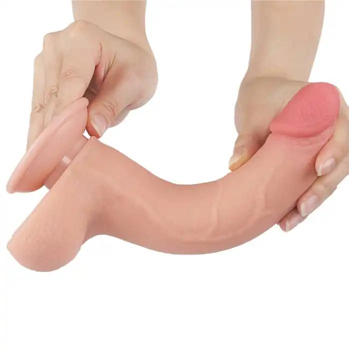 Телесный фаллоимитатор 8.5 Sliding Skin Dual Layer Dong - 20 см. Фотография 4.