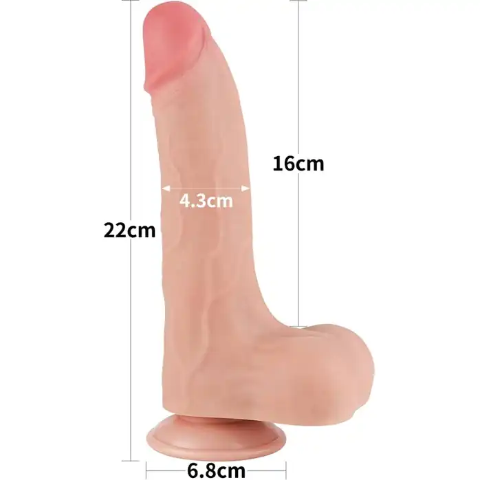 Телесный фаллоимитатор 8.5 Sliding Skin Dual Layer Dong - 22 см. Фотография 2.