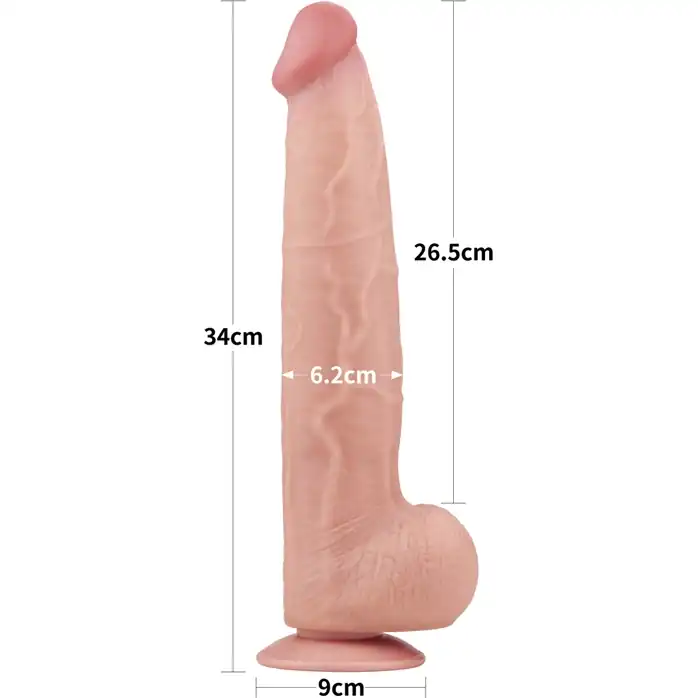 Телесный фаллоимитатор 13.5 King Sized Sliding Skin Dual Layer Dong - 34 см. Фотография 2.
