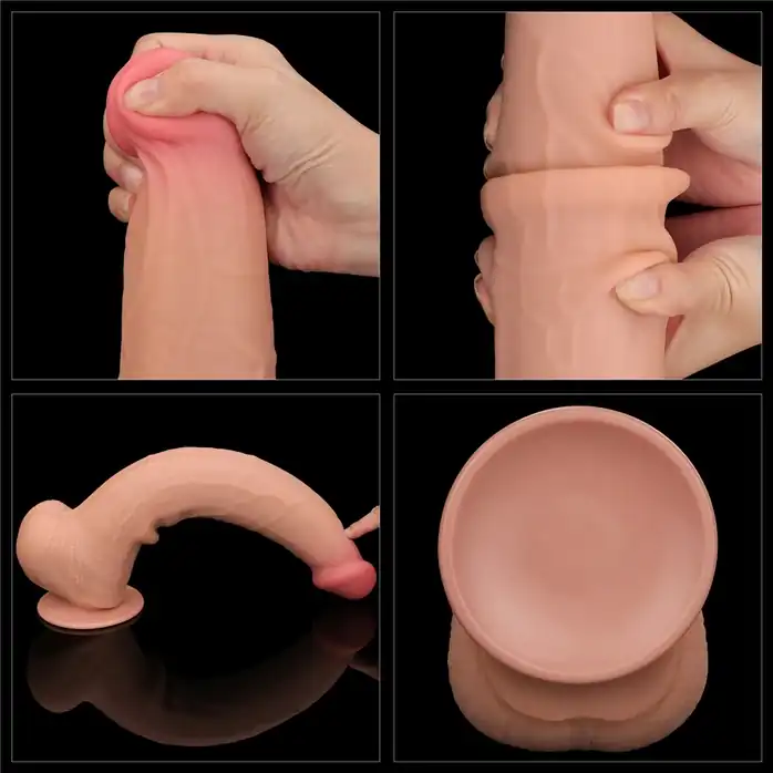 Телесный фаллоимитатор 13.5 King Sized Sliding Skin Dual Layer Dong - 34 см. Фотография 5.