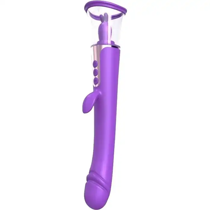 Фиолетовый двусторонний вибростимулятор Esther - 26,5 см