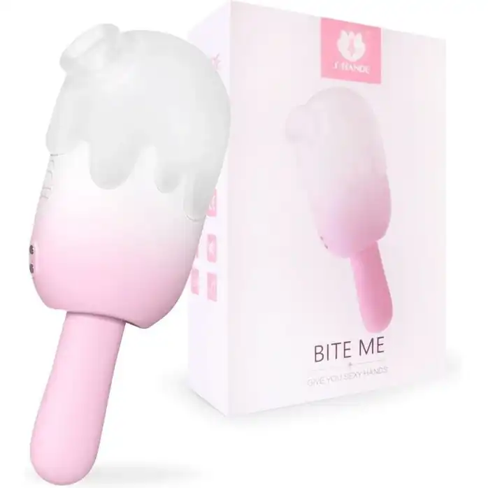 Нежно-розовый клиторальный вибромассажер Bite Me - 14,8 см. Фотография 2.