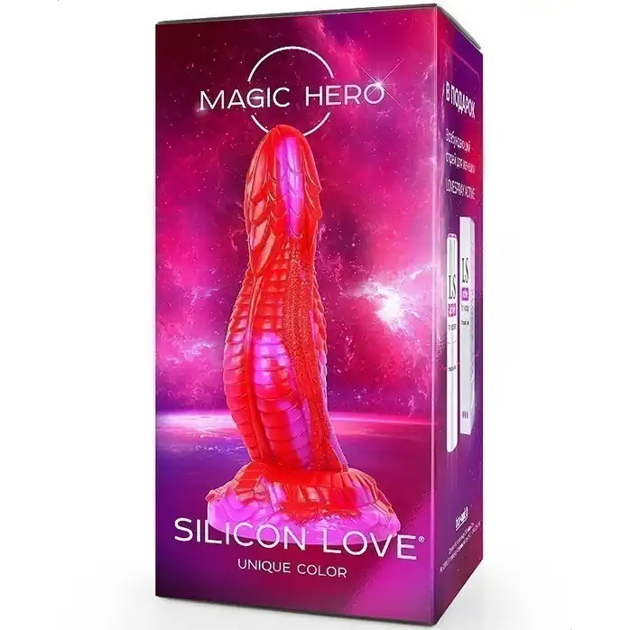 Красный фантазийный фаллоимитатор с чешуйками - 20 см - MAGIC HERO. Фотография 5.