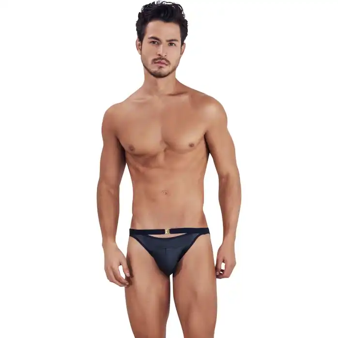 Черные мужские трусы-брифы с декоративным пояском Misty Brief. Фотография 4.