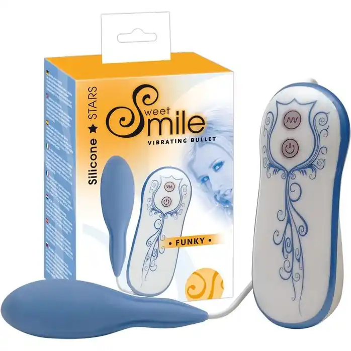 Голубое виброяйцо Funky - Smile