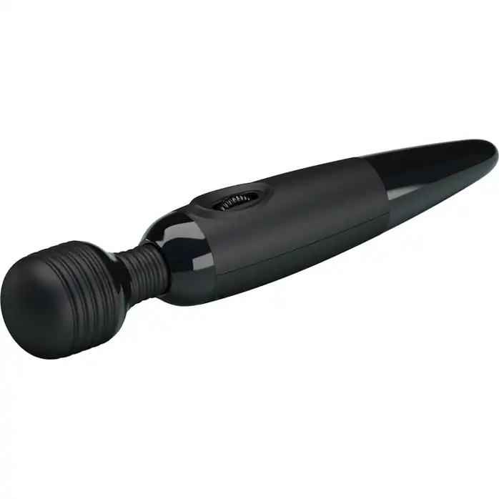 Черный вибромассажер с мощной вибрацией Power Wand. Фотография 4.