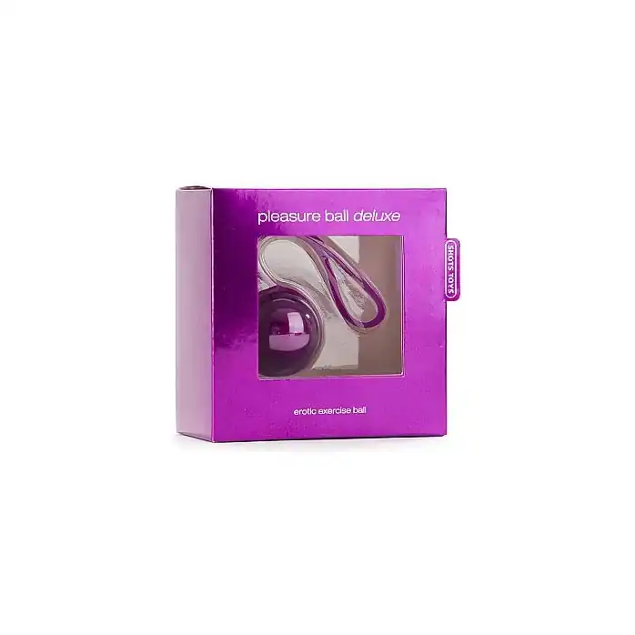 Фиолетовый вагинальный шарик Pleasure Ball Deluxe - Shots Toys. Фотография 2.
