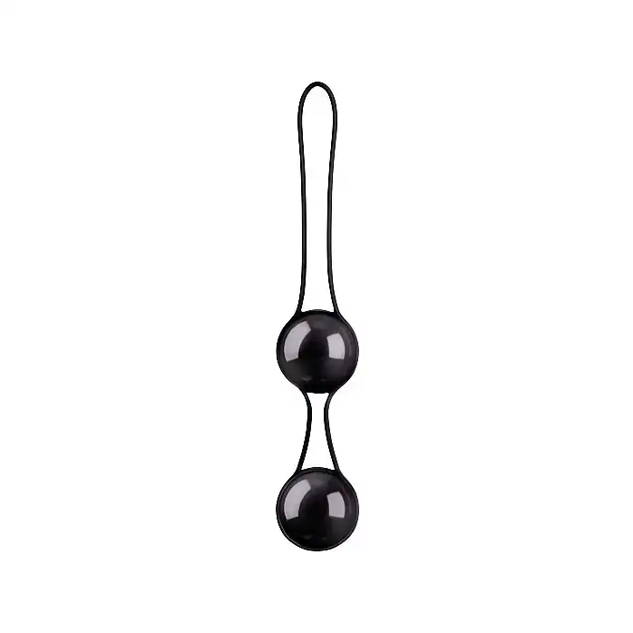 Черные вагинальные шарики в сцепке Pleasure balls Deluxe - Shots Toys