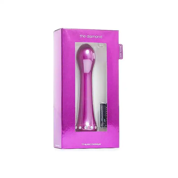 Вибратор с кристаллами The Diamond Purple - 16,5 см - Shots Toys. Фотография 2.