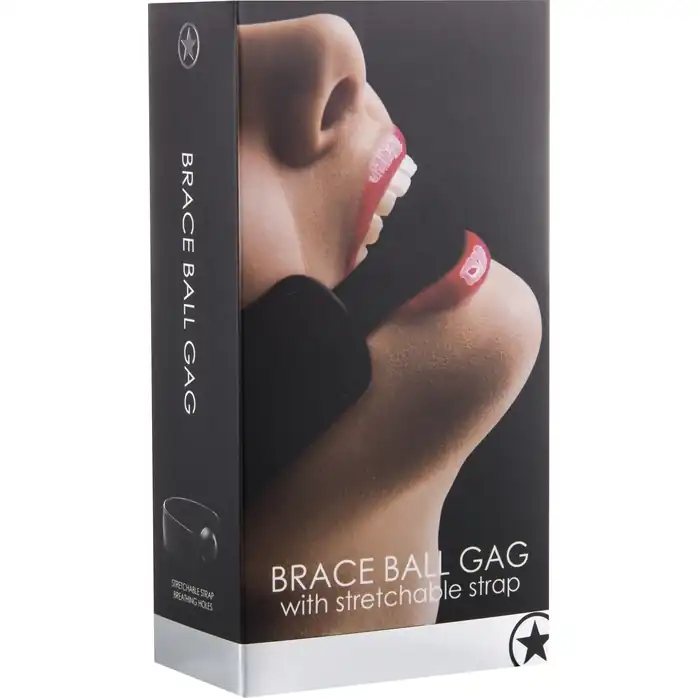 Кляп Brace Balll Black - Ouch!. Фотография 3.
