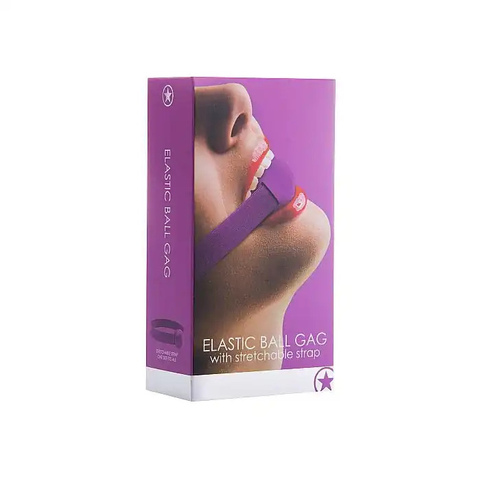 Кляп Elastic Ball Purple - Ouch!. Фотография 2.