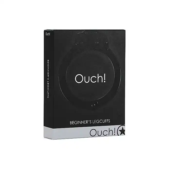 Металлические черные оковы Pleasure Legcuffs - Ouch!. Фотография 2.