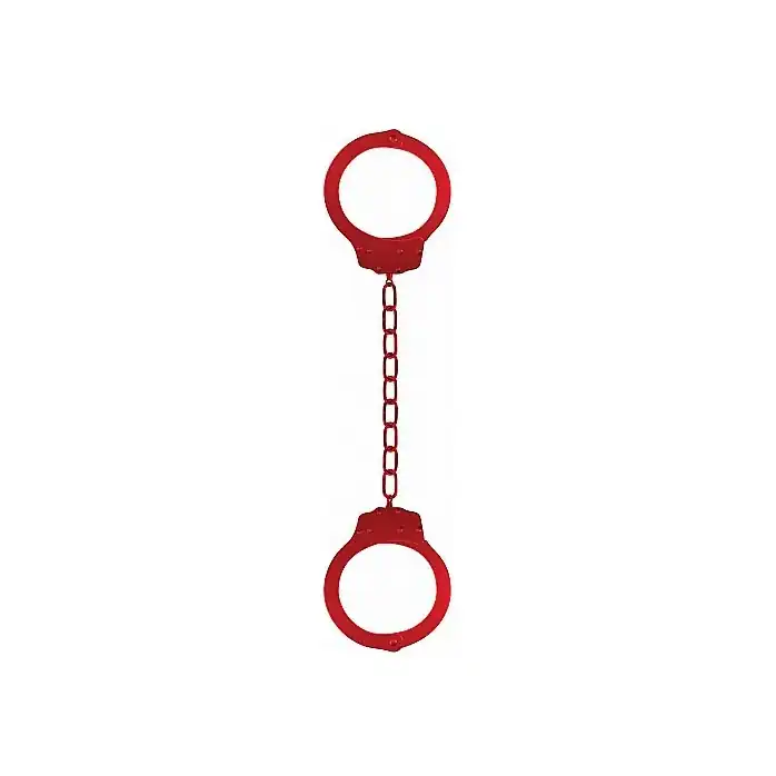 Металлические красные оковы Pleasure Legcuffs - Ouch!