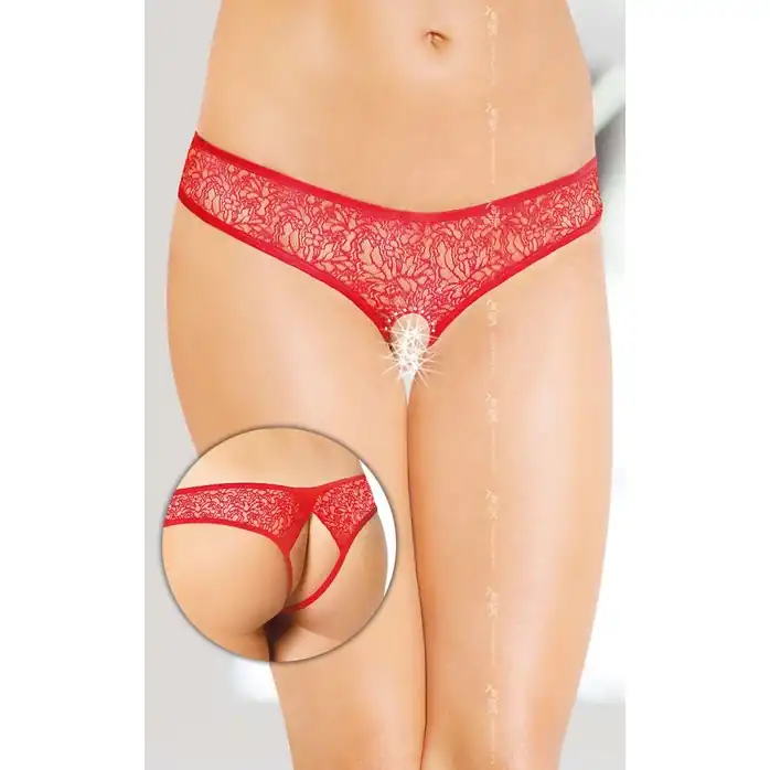 Оригинальные трусики с доступом, украшенные стразами - Pants Thongs. Фотография 2.