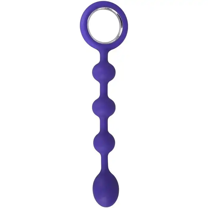 Фиолетовая анальная цепочка с ручкой-кольцом - 23,5 см - You2Toys