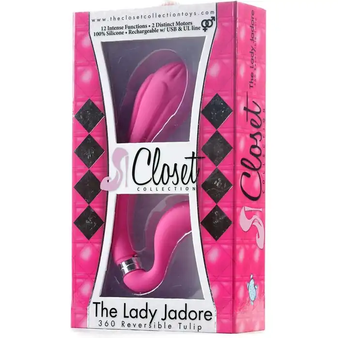Розовый изогнутый вибромассажёр THE LADY JADORE - 19 см. Фотография 3.