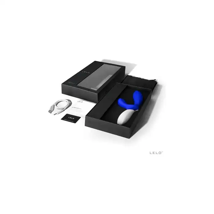 Синий вибромассажёр простаты Loki Wave Federal Blue с отростком для стимуляции промежности - 19,6 см. Фотография 2.