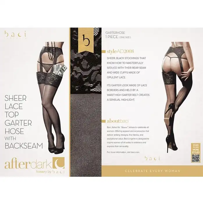 Чулочки с кружевным поясом и резинкой - After Dark Collection. Фотография 3.