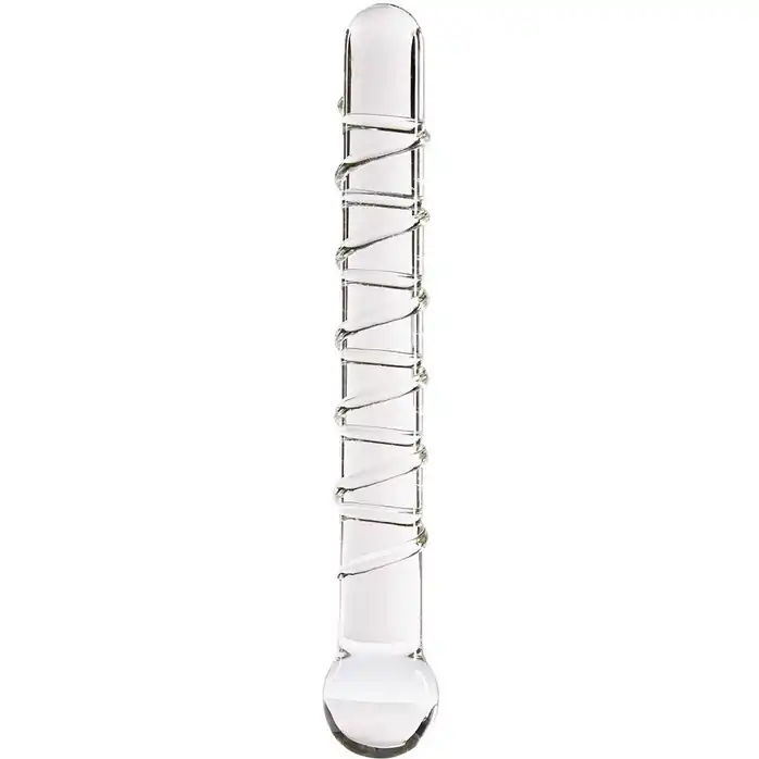 Стеклянный фаллоимитатор GLASS WORXX SPARKLE SCEPTER CLEAR - 17 см - Glass Worxx