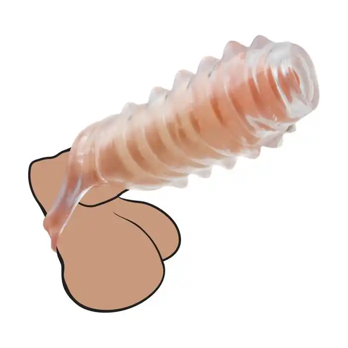 Открытая насадка на член Adam Male Toys The Tug CyberSkin Stroker - Adam Male Toys