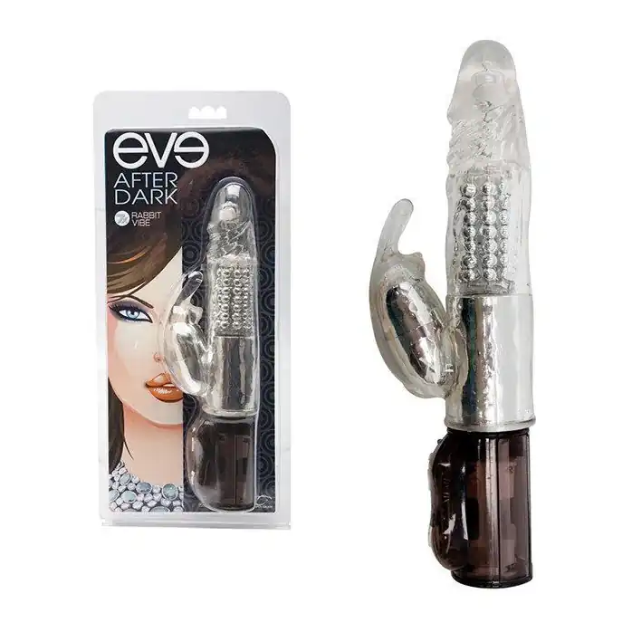 Прозрачный компьютерный вибратор Eve After Dark 7x Rabbit Vibe - 22 см - Eve After Dark. Фотография 2.