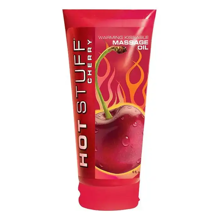 Разогревающее массажное масло с ароматом вишни Hot Stuff Warming Oil - 177 мл - Hot Stuff