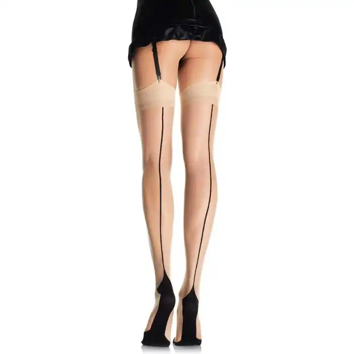 Классические чулочки со швом и кубинской пяткой Leg Avenue. Фотография 2.