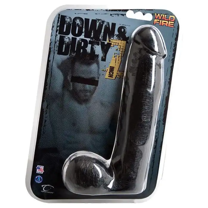 Чёрный фаллоимитатор-реалистик Wildfire Down Dirty Dong - 19 см - Down   Dirty. Фотография 2.