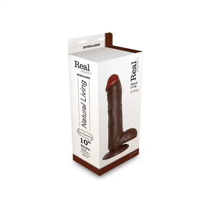 Коричневый фаллоимитатор REALISTIC DILDO REAL RAPTURE на присоске - 28,5 см - Real Rapture. Фотография 2.