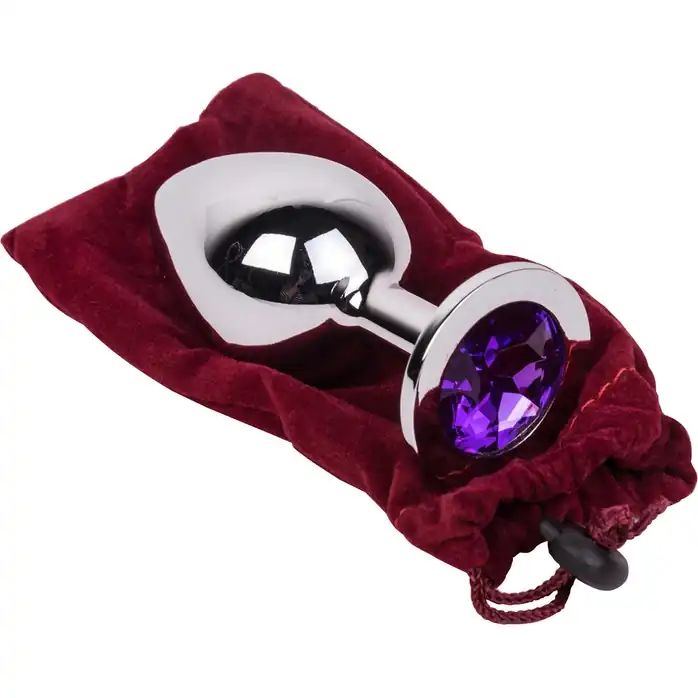 Большой плаг из стали с фиолетовым кристаллом Violet Dream - 9,5 см. Фотография 3.